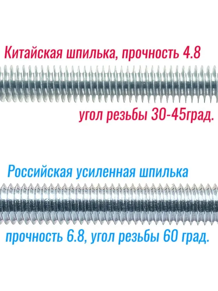 DIN975 Резьбовая шпилька Усиленная М12х1000 оц. (6,8)